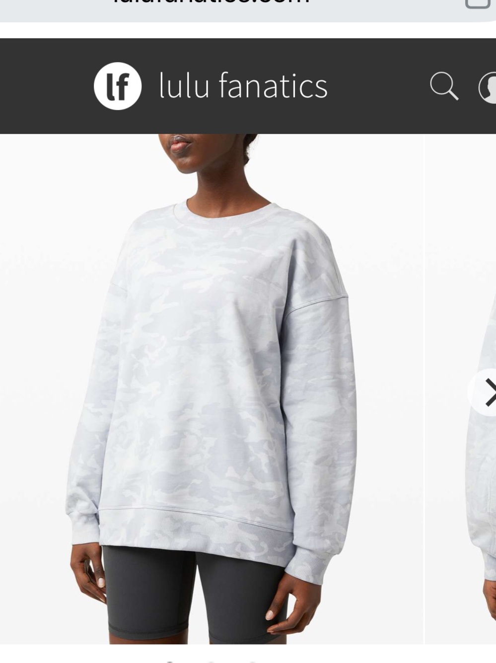 Lululemon Perfectly Oversized Crew Sweatshirt Sz 16 Incognito Camo Alpine White